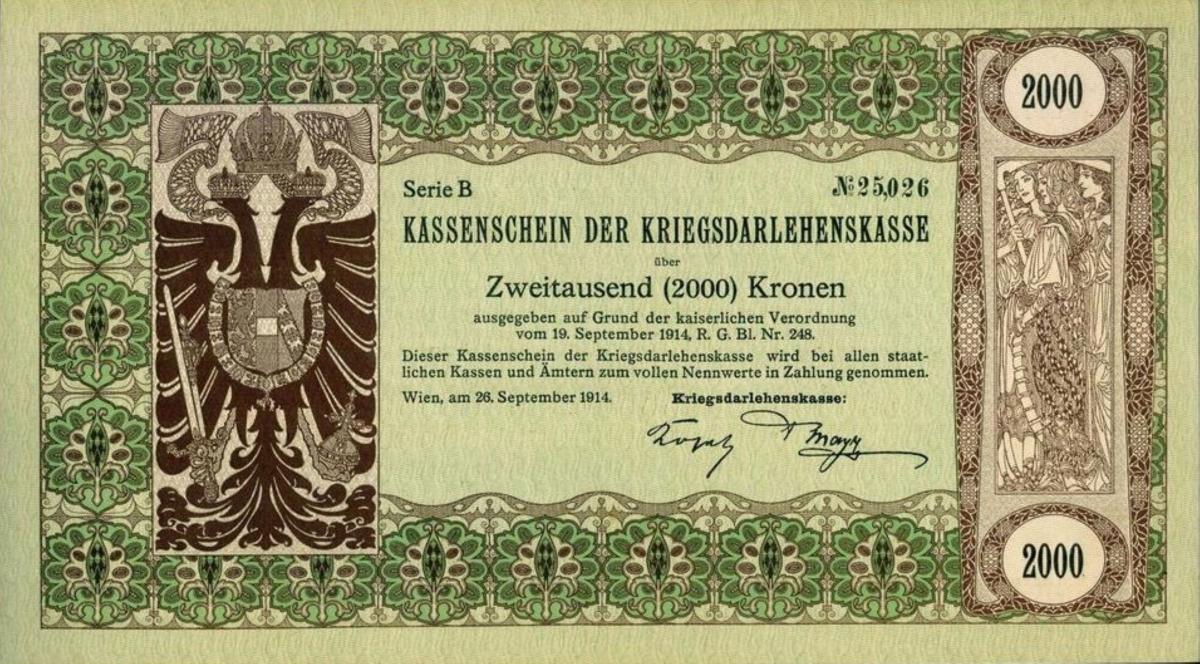 Front of Austria p27: 2000 Kroner from 1914