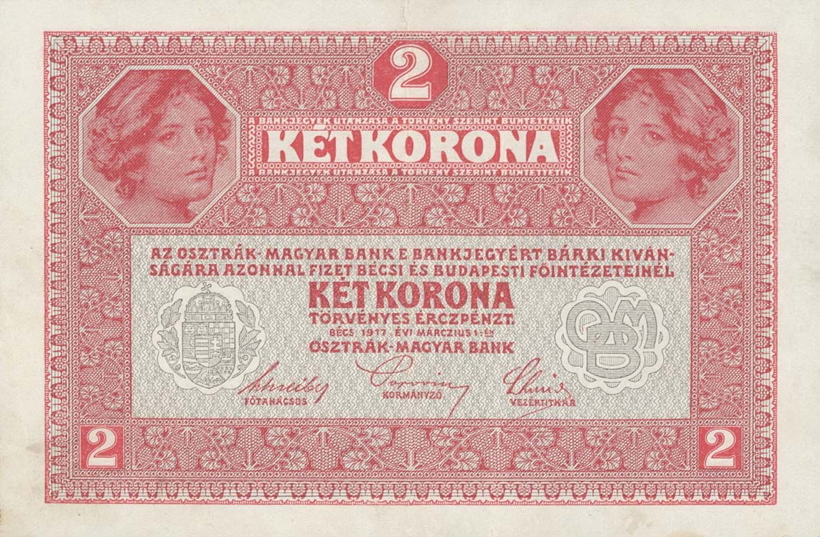 Back of Austria p50: 2 Kroner from 1919