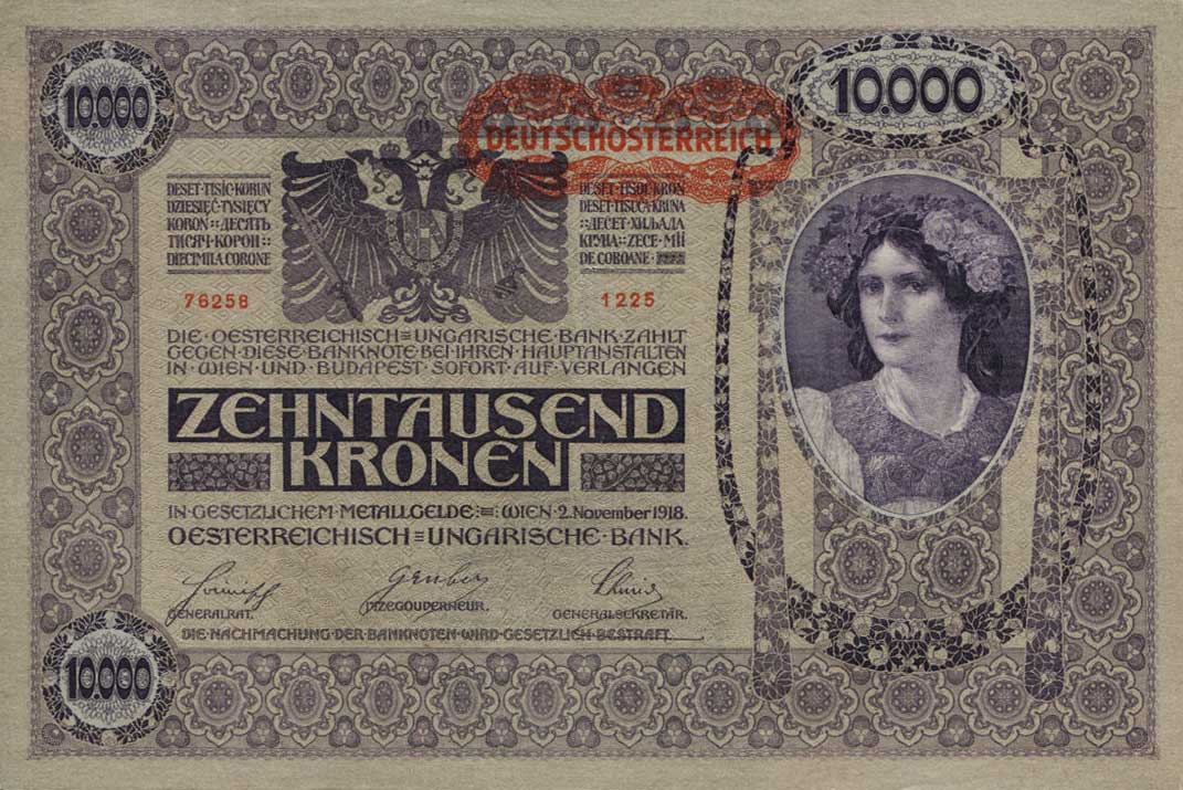 Front of Austria p62a: 10000 Kroner from 1919