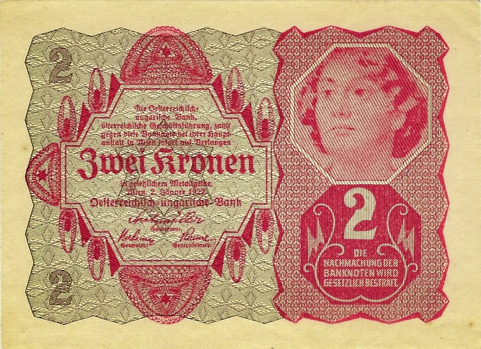 Front of Austria p74: 2 Kroner from 1922