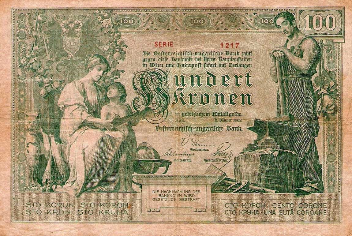 Front of Austria p7: 100 Kroner from 1902