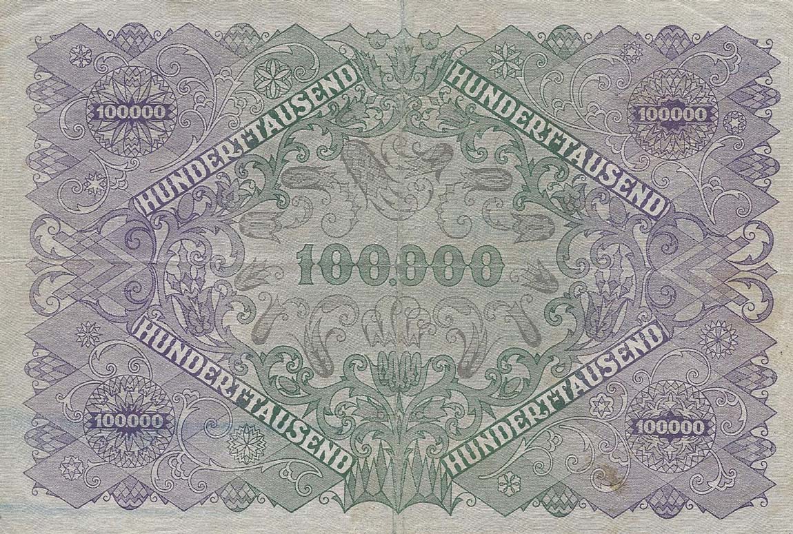 Back of Austria p81: 100000 Kroner from 1922