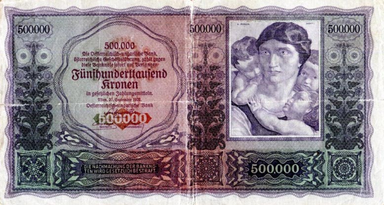 Front of Austria p84a: 500000 Kroner from 1922