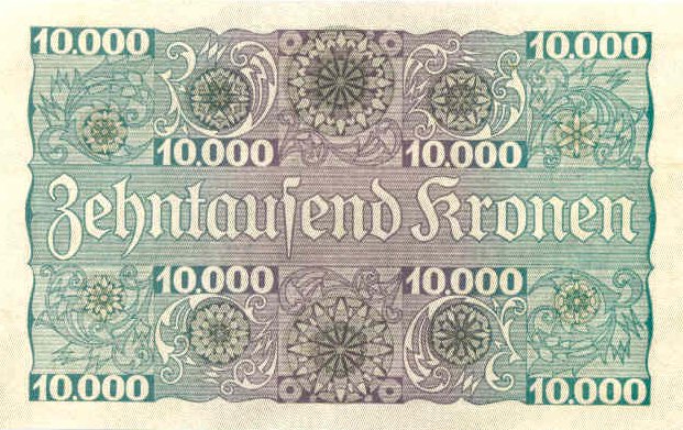 Back of Austria p85: 10000 Kroner from 1924