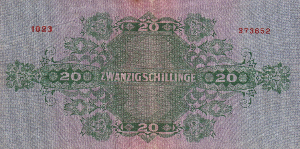 Back of Austria p90: 20 Schilling from 1925