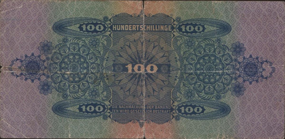 Back of Austria p91: 100 Schilling from 1925