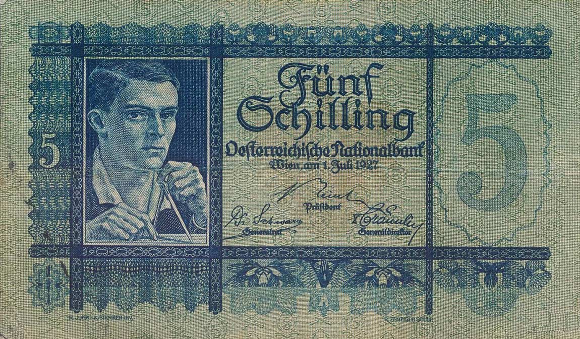 Front of Austria p93: 5 Schilling from 1927