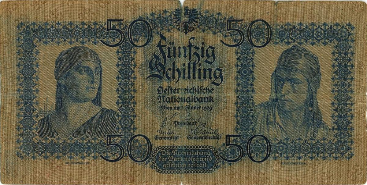 Front of Austria p96: 50 Schilling from 1929