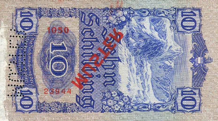 Back of Austria p99s: 10 Schilling from 1933