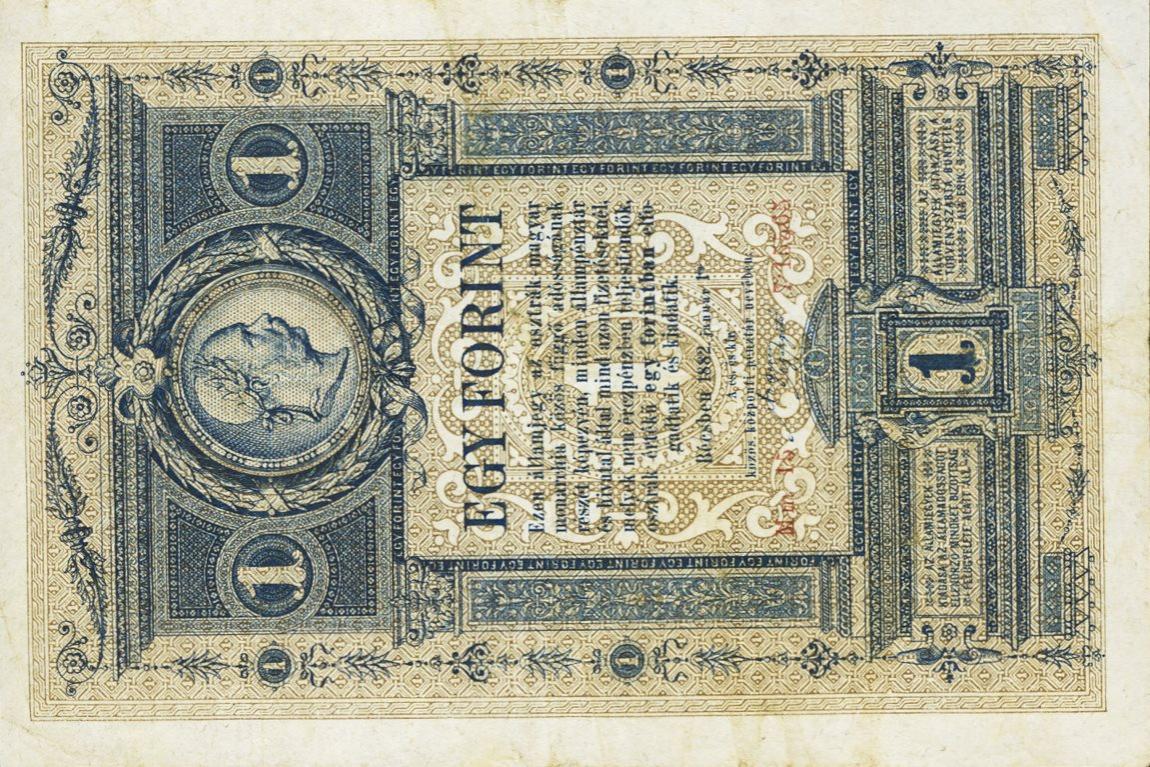 Back of Austria pA153: 1 Gulden from 1882