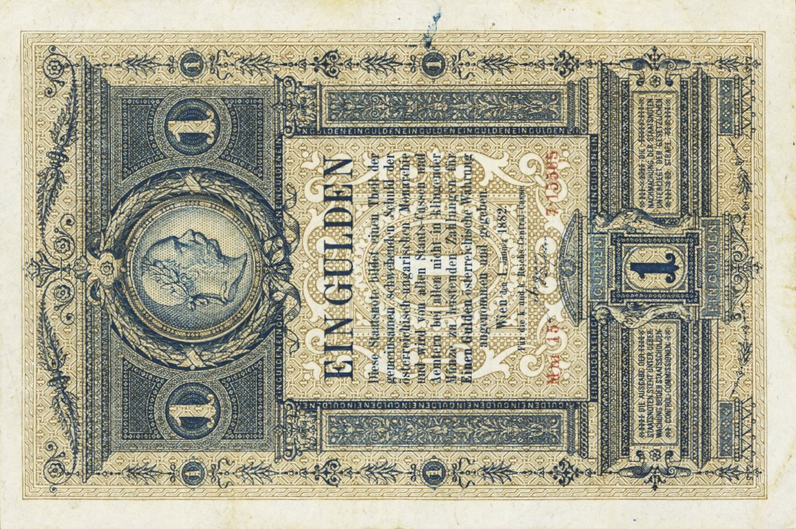 Front of Austria pA153: 1 Gulden from 1882