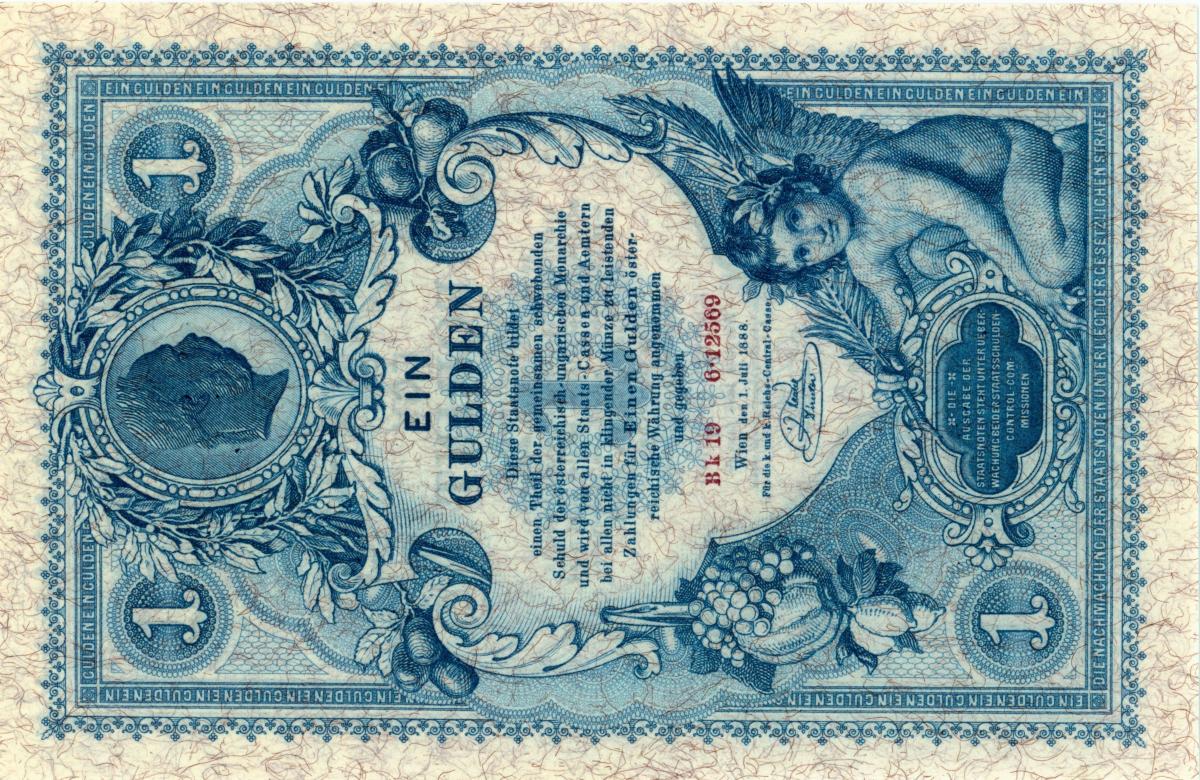 Front of Austria pA156: 1 Gulden from 1888