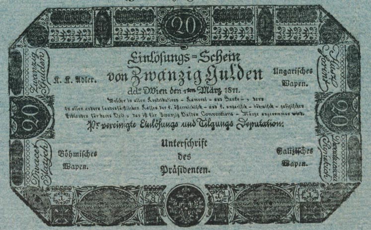 Front of Austria pA48b: 20 Gulden from 1811