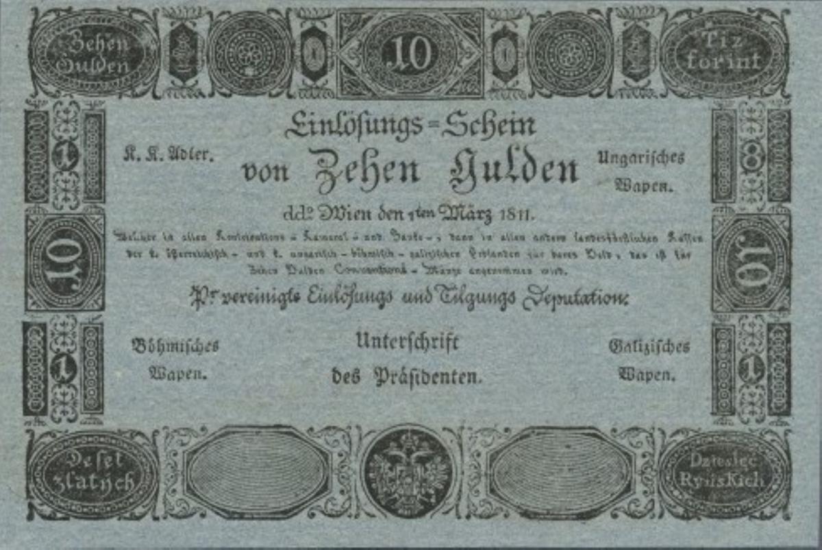 Front of Austria pA49b: 100 Gulden from 1811