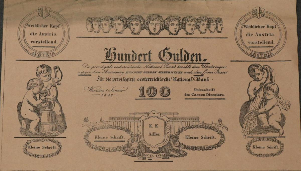 Front of Austria pA73a: 100 Gulden from 1841