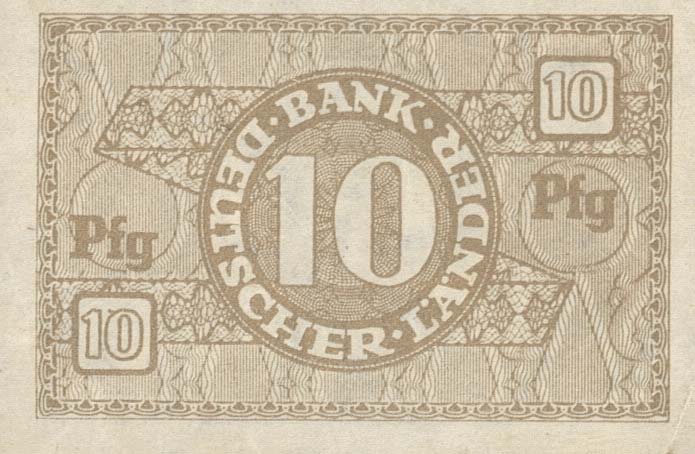 Back of German Federal Republic p12a: 10 Pfennig from 1948