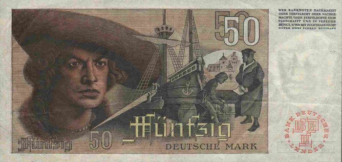 Back of German Federal Republic p14a: 50 Deutsche Mark from 1948