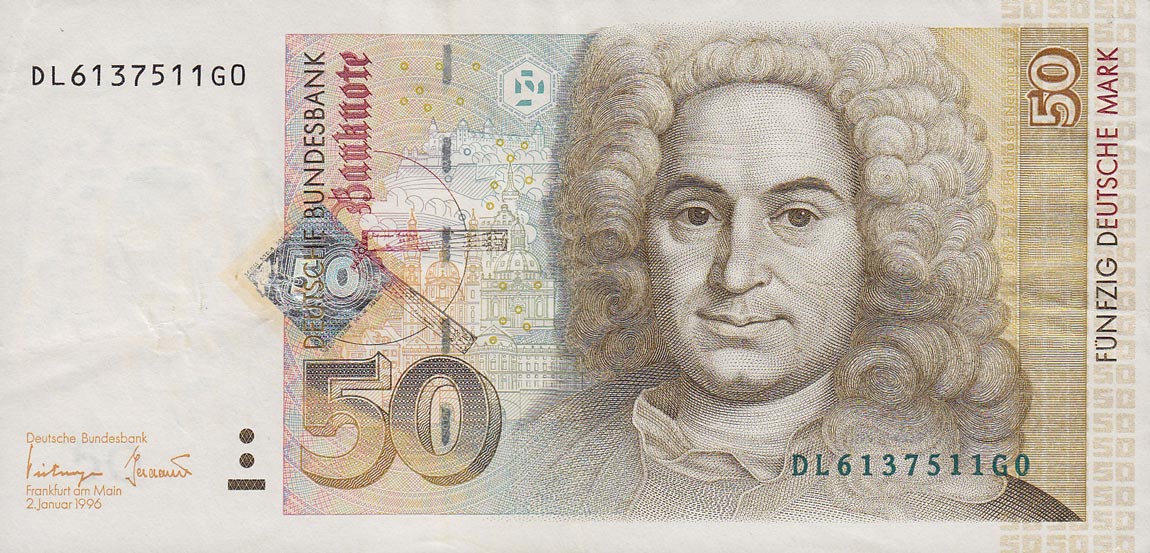 Front of German Federal Republic p45: 50 Deutsche Mark from 1996