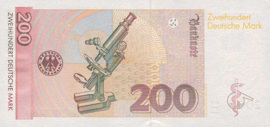 Back of German Federal Republic p47: 200 Deutsche Mark from 1996