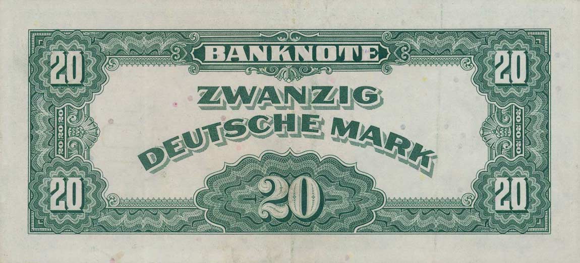 Back of German Federal Republic p6b: 20 Deutsche Mark from 1948