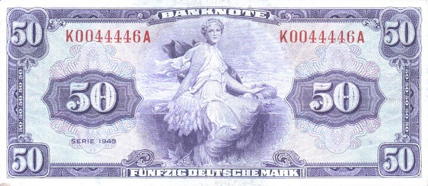 Front of German Federal Republic p7a: 50 Deutsche Mark from 1948