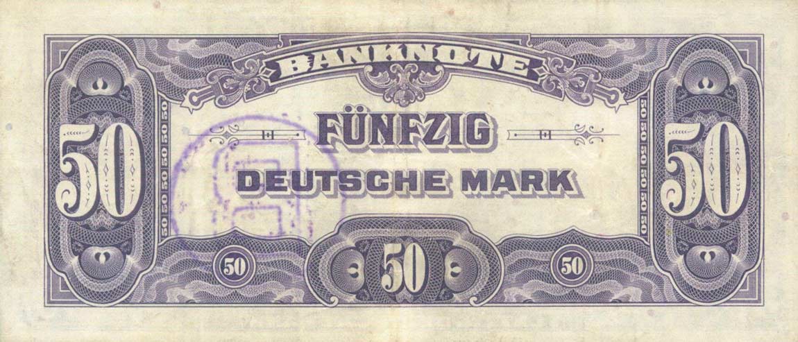 Back of German Federal Republic p7b: 50 Deutsche Mark from 1948