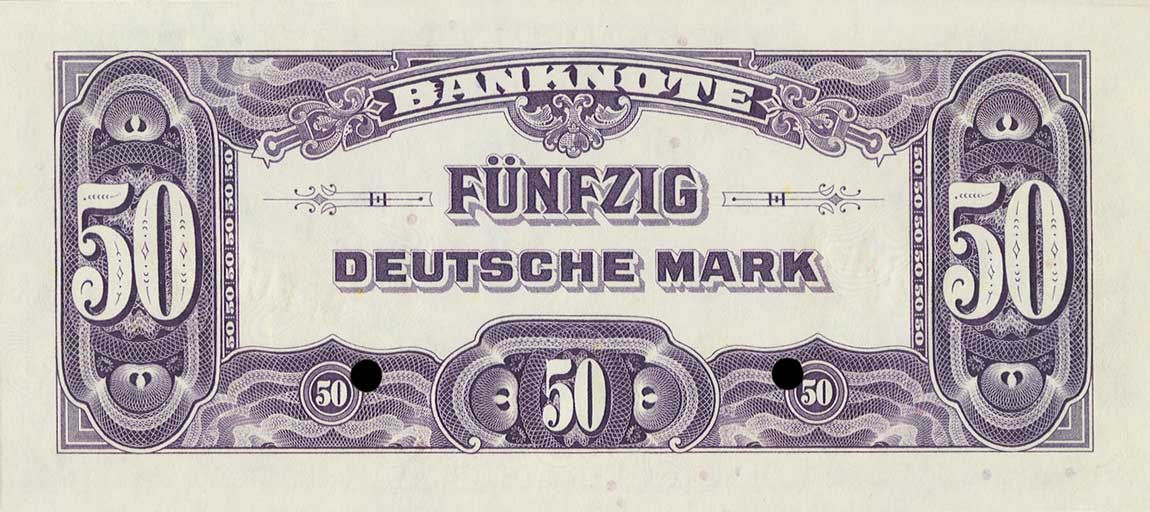 Back of German Federal Republic p7s1: 50 Deutsche Mark from 1948