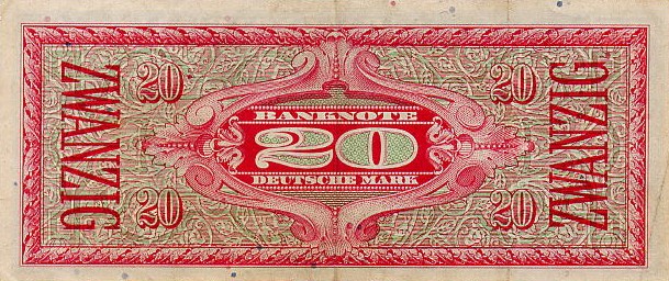 Back of German Federal Republic p9a: 20 Deutsche Mark from 1948