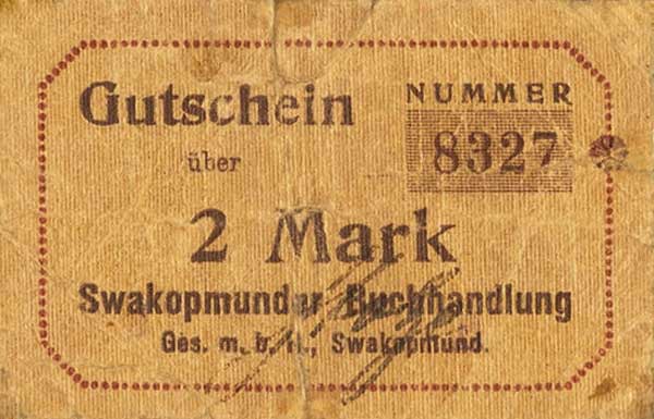 Front of German South West Africa p16b: 2 Mark from 1916