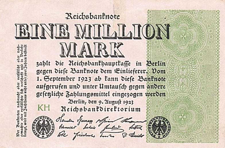 Front of Germany p102d: 1000000 Mark from 1923