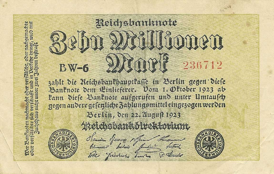 Front of Germany p106b: 10000000 Mark from 1923