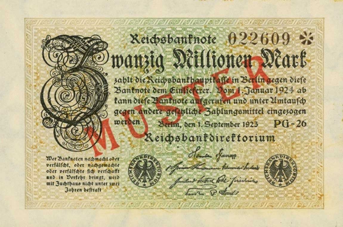 Front of Germany p108s: 20000000 Mark from 1923