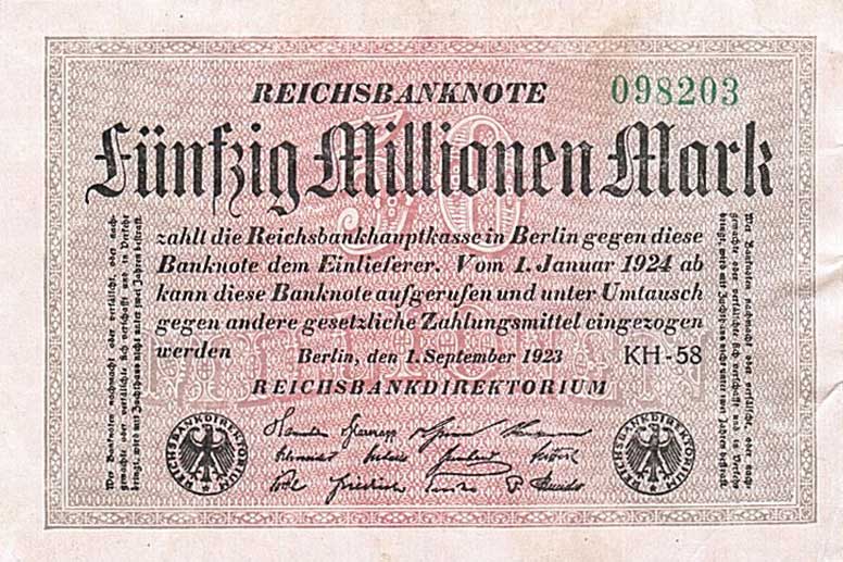 Front of Germany p109a: 50000000 Mark from 1923