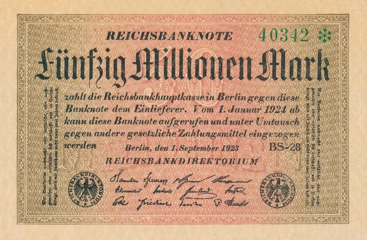 Front of Germany p109d: 50000000 Mark from 1923