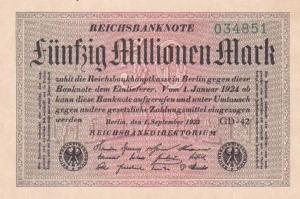 p109e from Germany: 50000000 Mark from 1923