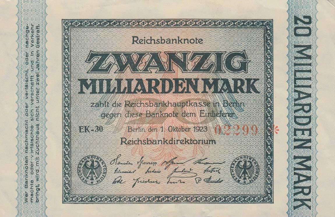 Front of Germany p118e: 20000000000 Mark from 1923