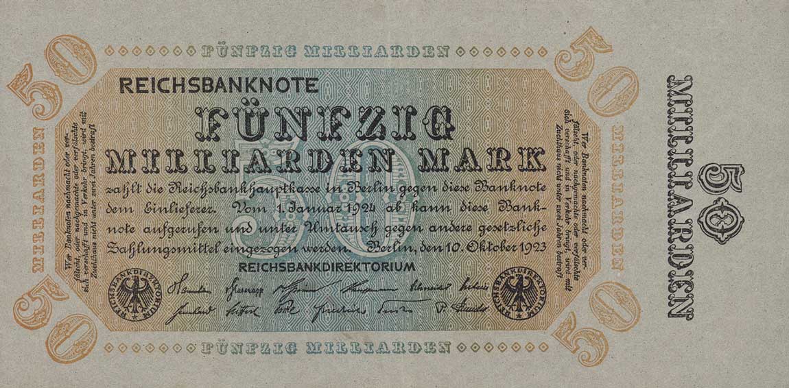 Front of Germany p119d: 50000000000 Mark from 1923