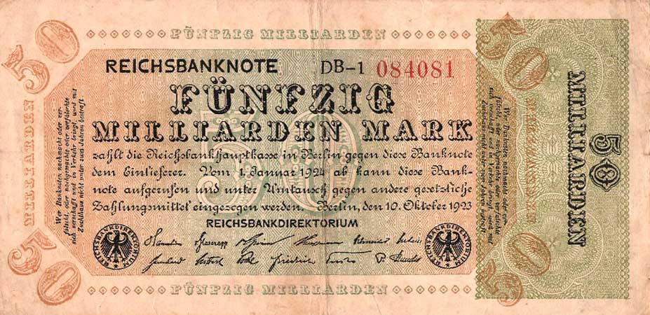 Front of Germany p120b: 50000000000 Mark from 1923