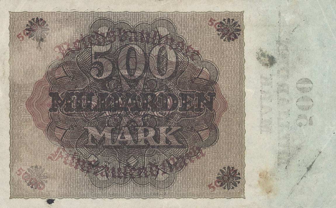 Back of Germany p124a: 500000000000 Mark from 1923