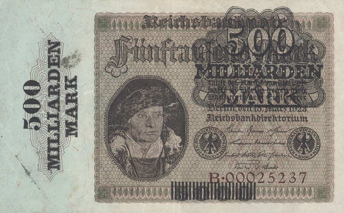 Front of Germany p124a: 500000000000 Mark from 1923