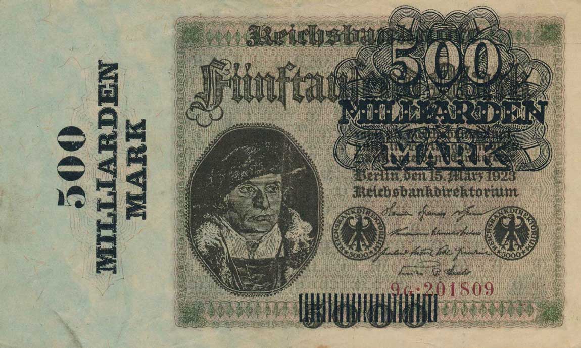 Front of Germany p124b: 500000000000 Mark from 1923