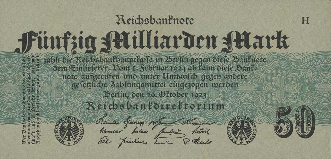 Front of Germany p125a: 50000000000 Mark from 1923