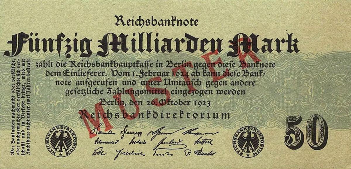 Front of Germany p125s: 50000000000 Mark from 1923