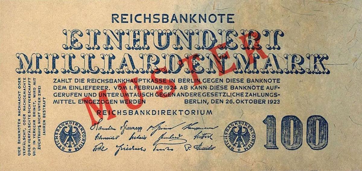 Front of Germany p126s: 100000000000 Mark from 1923