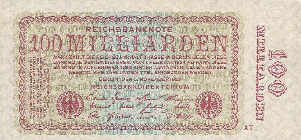 Front of Germany p133: 100000000000 Mark from 1923