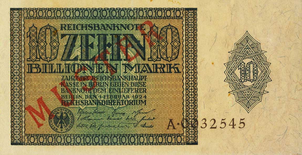 Front of Germany p137s: 10000000000000 Mark from 1924