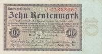 p164 from Germany: 10 Rentenmark from 1923