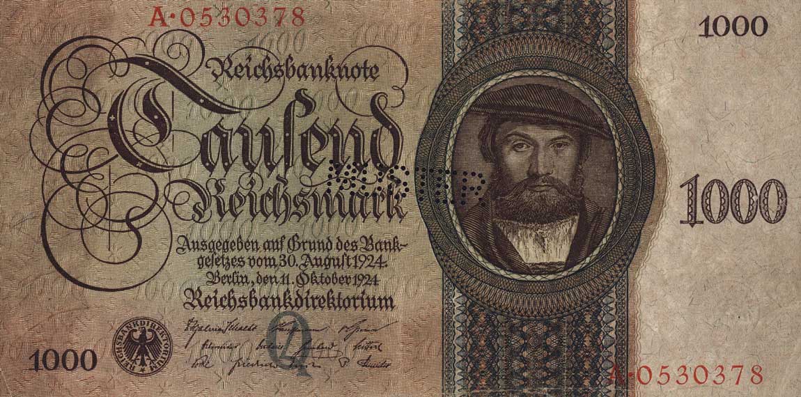 Front of Germany p179s: 1000 Reichsmark from 1924