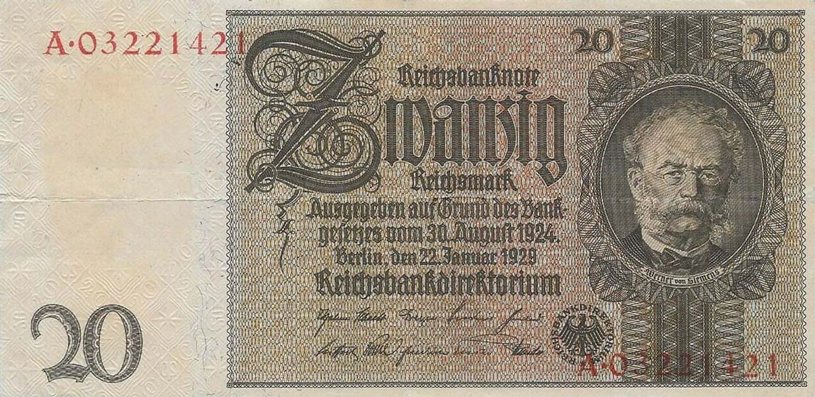 Front of Germany p181b: 20 Reichsmark from 1945