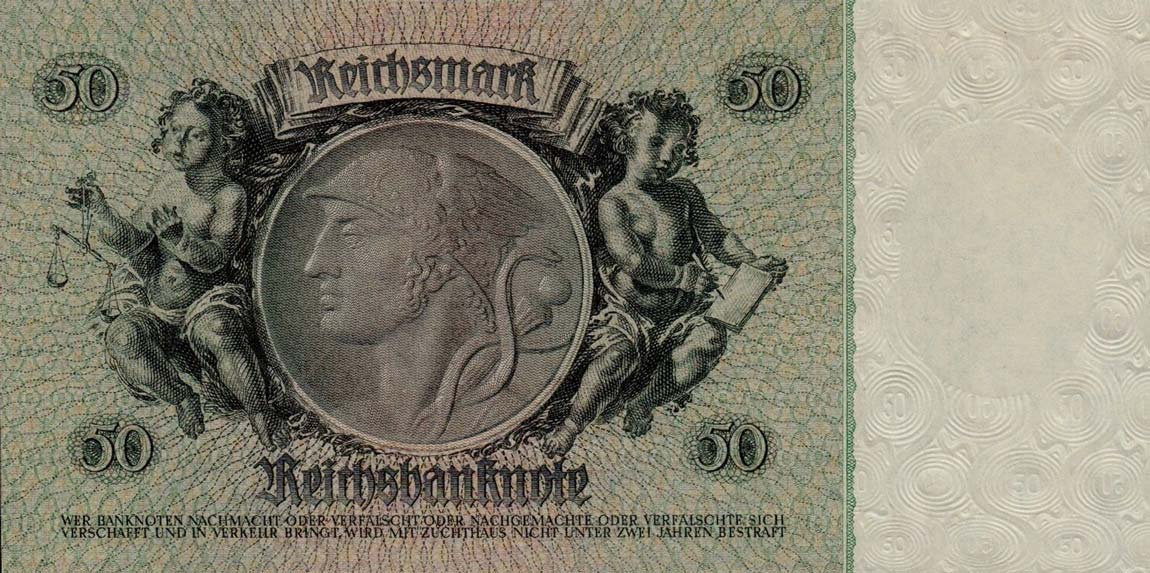 Back of Germany p182b: 50 Reichsmark from 1945